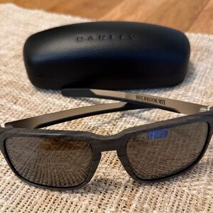 Oakley Holbrook Mix Sunglasses w/ Woodgrain Frame & Prizm Black